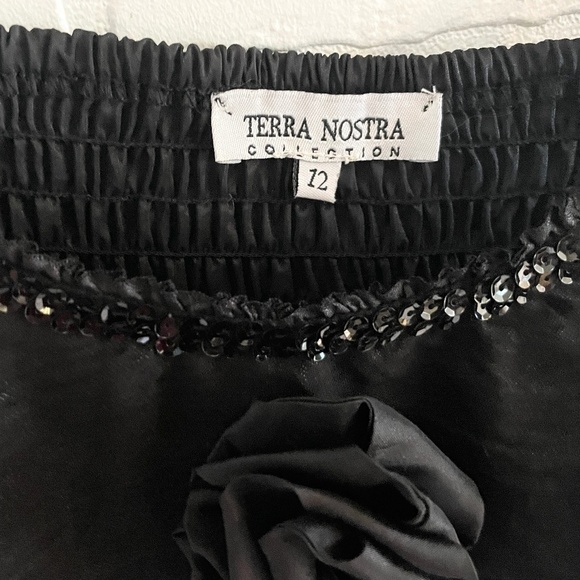 Vintage Y2K Babydoll Bustier Tank top Rosette Tie back Satin Polyamid Black 12 - Picture 10 of 14